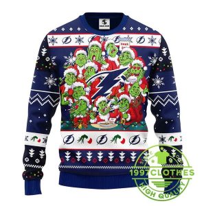 Tampa Bay Lightning 12 Grinch Xmas Day Ugly Christmas Sweater 1