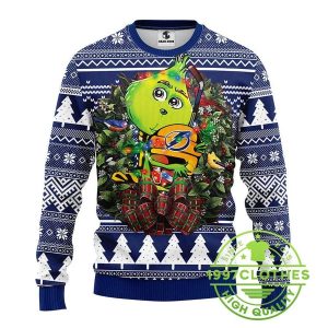 Tampa Bay Lightning Grinch Hug Ugly Christmas Sweater 1