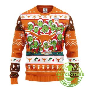 Texas Longhorns 12 Grinch Xmas Day Ugly Christmas Sweater 1