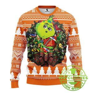 Texas Longhorns Grinch Hug Ugly Christmas Sweater 1