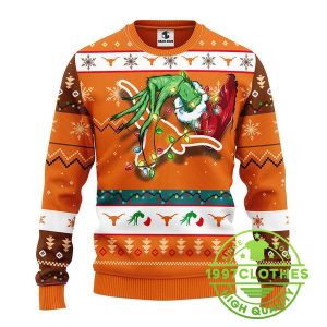 Texas Longhorns Grinch Ugly Christmas Sweater 1