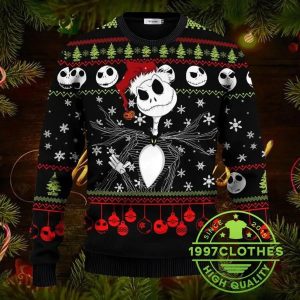 The Nightmare Before Christmas Jack Skellington Funny Ugly Christmas Sweater 1