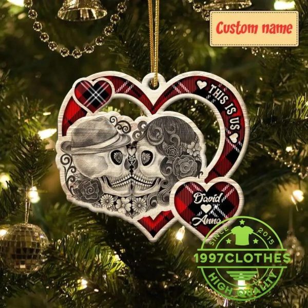 This Is Us Couple Skull Personalized Ornament, Custom Christmas Ornament, Skull Christmas Decorations