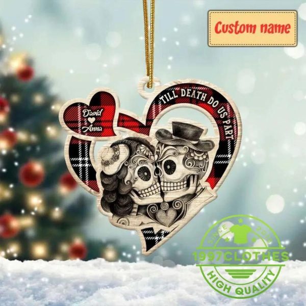 Till Death Do Us Part Tattoo Skull Custom Ornament, Custom Christmas Ornament, Skull Christmas Decorations