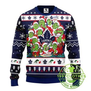 Toronto Maple Leafs 12 Grinch Xmas Day Ugly Christmas Sweater 1