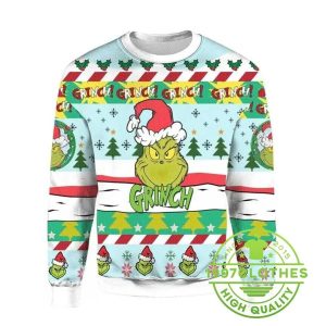 Ugly Grinch Christmas Sweater Santa Hat Funny Christmas Grinch Sweater 1