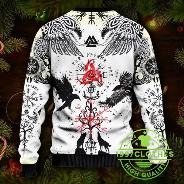 Unique Vegvisir Cool Viking Ugly Christmas Sweater, Viking Ugly Sweater