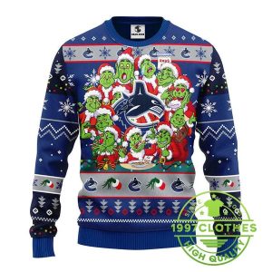 Vancouver Canucks 12 Grinch Xmas Day Ugly Christmas Sweater 1