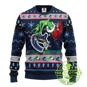 Vancouver Canucks Grinch Ugly Christmas Sweater 1