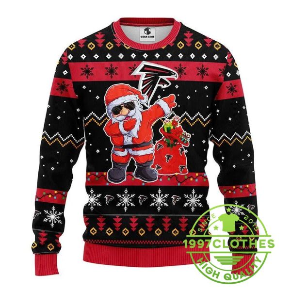 Atlanta Falcons NFL Dabbing Santa Claus Ugly Christmas Sweater, Atlanta Falcons Ugly Sweater, NFL Ugly Sweater