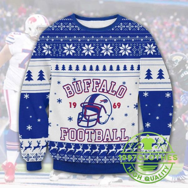 Buffalo Bills Football Ugly Christmas Sweater, Buffalo Bills Ugly Sweater, NFL Ugly Sweater