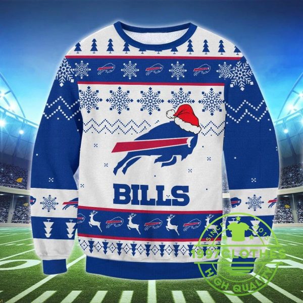 Buffalo Bills Logo Ugly Christmas Sweater, Buffalo Bills Ugly Sweater, NFL Ugly Sweater