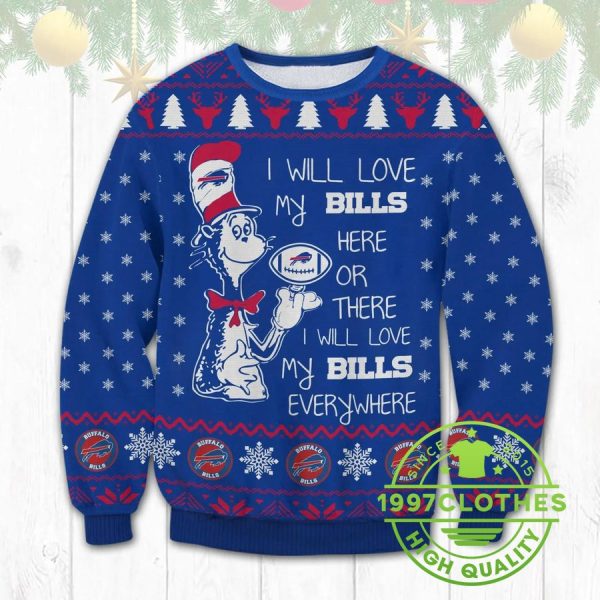 Buffalo Bills Ugly Christmas Sweater, Buffalo Bills Ugly Sweater, NFL Ugly Sweater