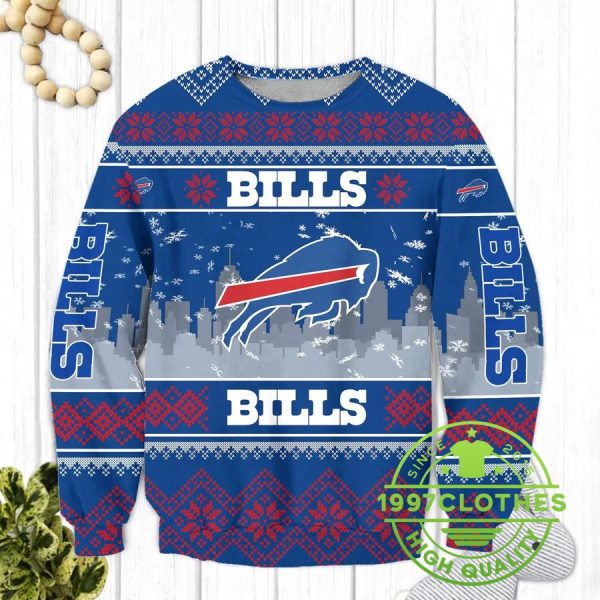 Buffalo Bills Ugly Christmas Sweater, Buffalo Bills Ugly Sweater, NFL Ugly Sweater