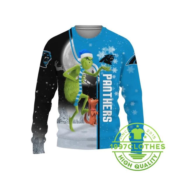 Carolina Panthers The ginch Ugly Christmas Sweater, Carolina Panthers Ugly Sweater, NFL Ugly Sweater