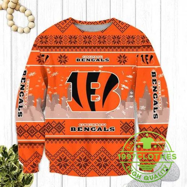 Cincinnati Bengals Ugly Christmas Sweater, Cincinnati Bengals Ugly Sweater, NFL Ugly Sweater