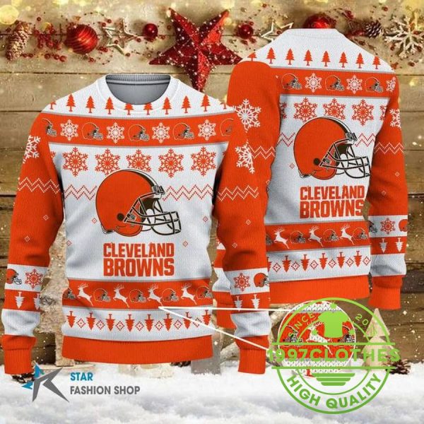 Cleveland Browns Christmas Ugly Sweater, Cleveland Browns Ugly Sweater, NFL Ugly Sweater