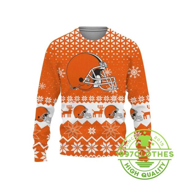 Cleveland Browns Ugly Christmas Sweater, Cleveland Browns Ugly Sweater, NFL Ugly Sweater