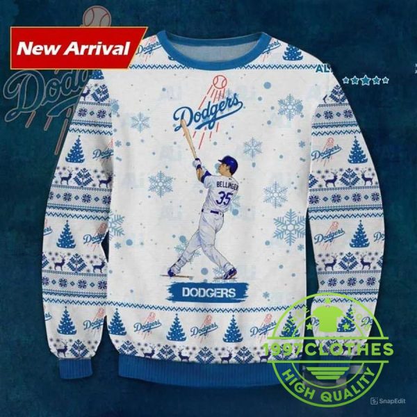 Cody Bellinger Los Angeles Dodgers Ugly Christmas Sweater, Los Angeles Dodgers Ugly Christmas Sweater, MLB Christmas Sweater