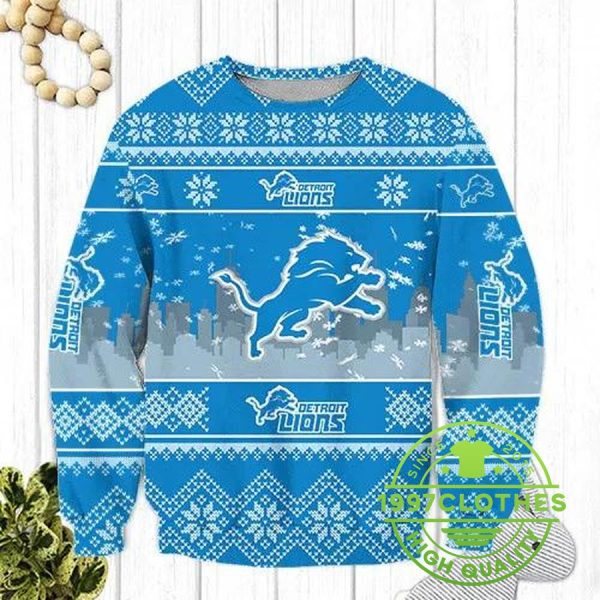 Detroit Lions Ugly Christmas Sweater, Detroit Lions Ugly Sweater, NFL Ugly Sweater