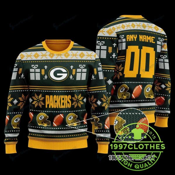 Green Bay Packers Personalized Ugly Sweater, Green Bay Packers Ugly Sweater, NFL Ugly Sweater