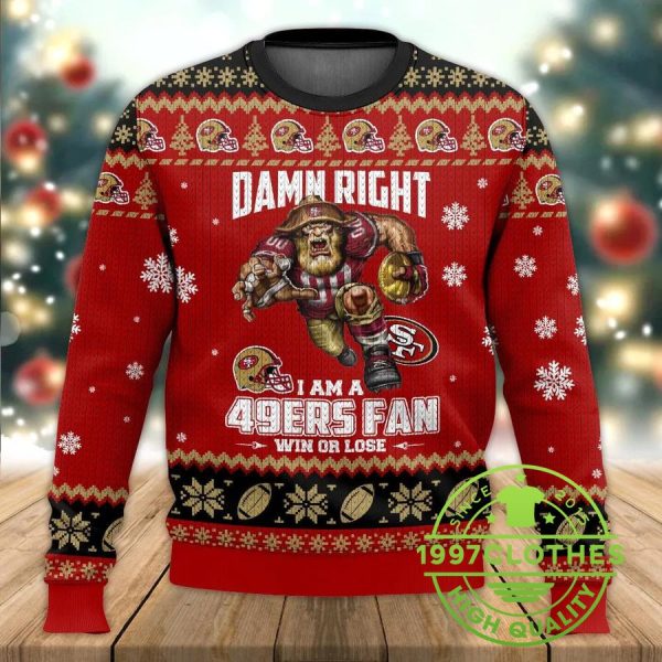 I Am San Francisco 49Ers Fan Ugly Sweater, San Francisco 49ers Ugly Sweater, NFL Ugly Sweater