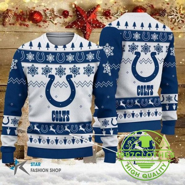 Indianapolis Colts Ugly Christmas Sweater, Indianapolis Colts Ugly Sweater, NFL Ugly Sweater