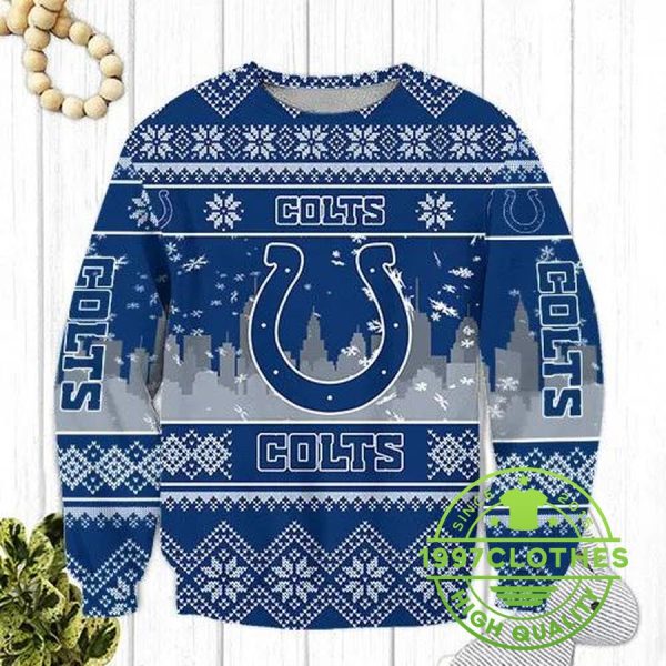 Indianapolis Colts Ugly Christmas Sweater, Indianapolis Colts Ugly Sweater, NFL Ugly Sweater