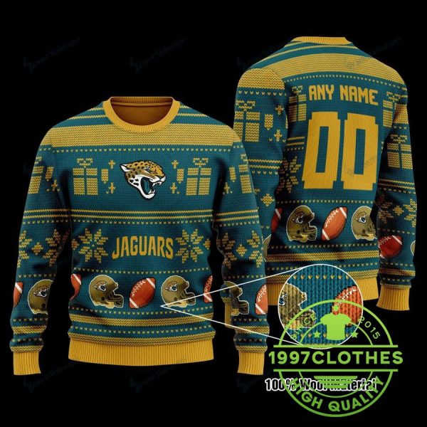 Jacksonville Jaguars Customs Ugly Christmas Sweater, Jacksonville Jaguars Ugly Sweater, NFL Ugly Sweater