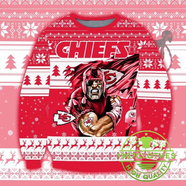 Kansas City Chiefs Ugly Christmas Sweater, Kansas City Chiefs Ugly Sweater, NFL Ugly Sweater