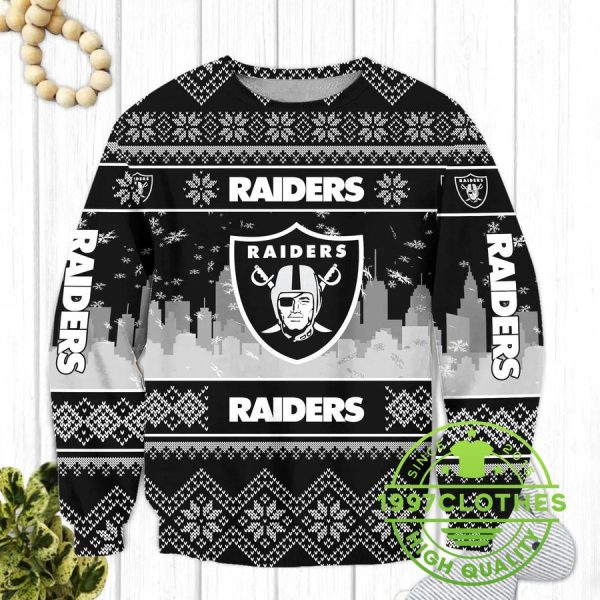 Las Vegas Raiders Christmas Sweater, Las Vegas Raiders Ugly Sweater, NFL Ugly Sweater