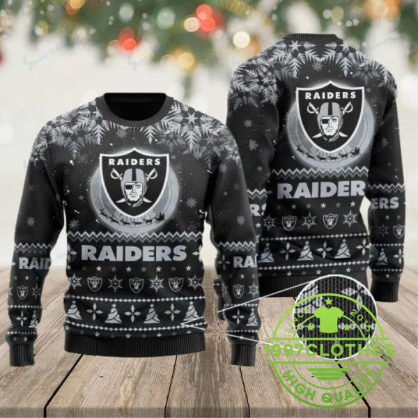 Las Vegas Raiders Christmas Ugly Sweater, Las Vegas Raiders Ugly Sweater, NFL Ugly Sweater