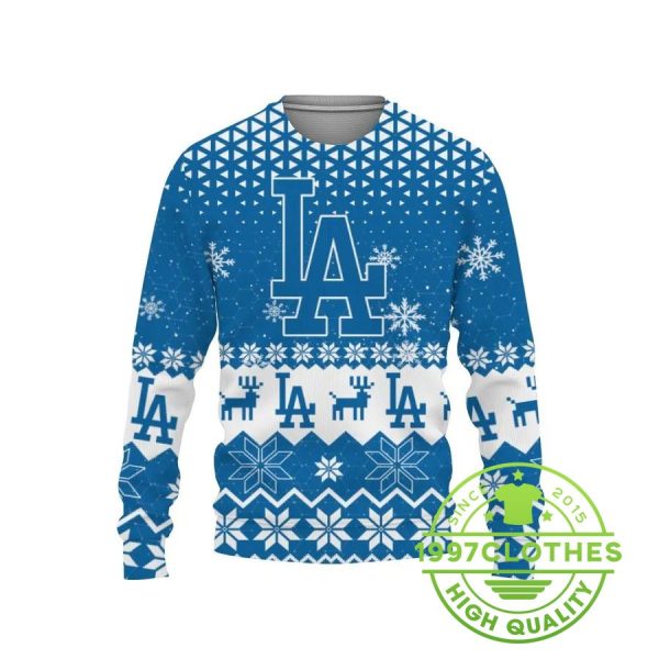 Los Angeles Dodgers Baseball Ugly Christmas Sweater, Los Angeles Dodgers Ugly Christmas Sweater, MLB Christmas Sweater