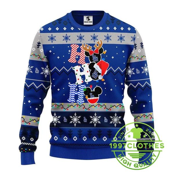 Los Angeles Dodgers Hohoho Ugly Christmas Sweater, Los Angeles Dodgers Ugly Christmas Sweater, MLB Christmas Sweater