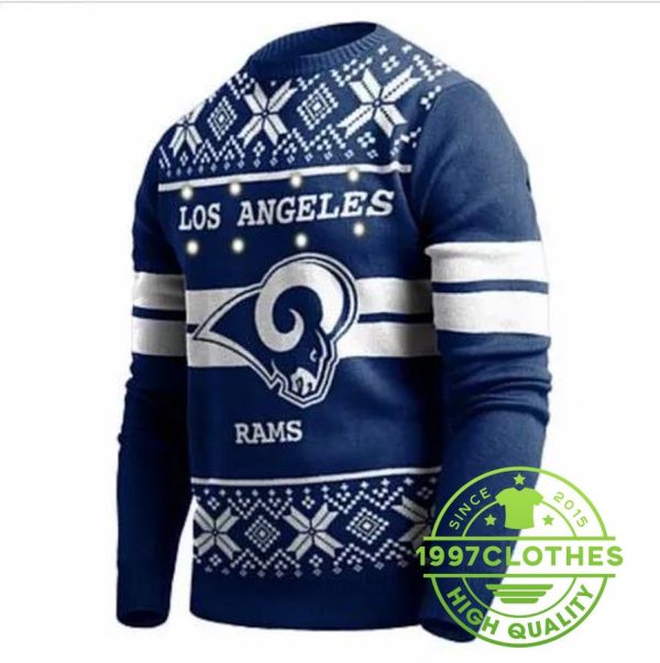 Los Angeles Rams Ugly Christmas Sweater, Los Angeles Rams Ugly Sweater, NFL Ugly Sweater