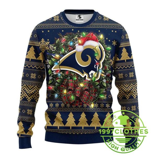 Los Angeles Rams Ugly Sweater Christmas, Los Angeles Rams Ugly Sweater, NFL Ugly Sweater