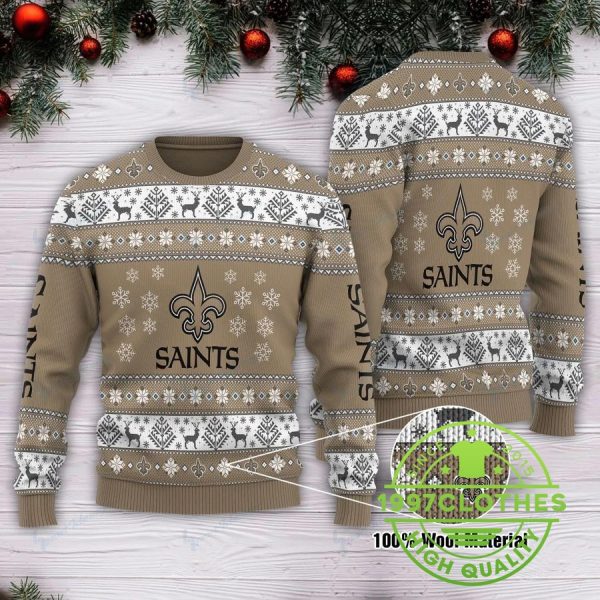 New Orleans Saints NFL Ugly Christmas Sweater, New Orleans Saints Ugly Sweater, NFL Ugly Sweater