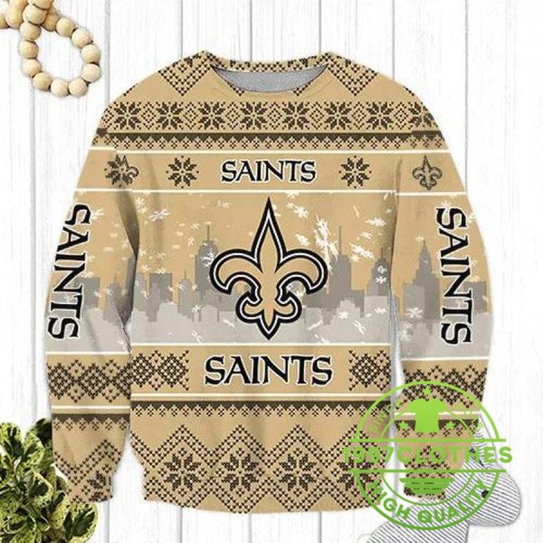 New Orleans Saints Ugly Christmas Sweater, New Orleans Saints Ugly Sweater, NFL Ugly Sweater