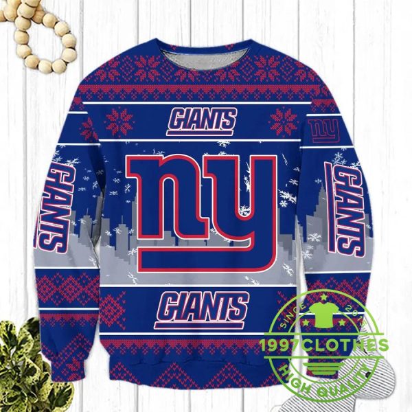 New York Giants Nfl Ugly Christmas Sweater, New York Giants Ugly Sweater, NFL Ugly Sweater