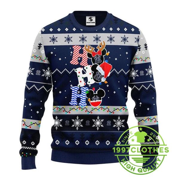 New York Yankees Hohoho Ugly Christmas Sweater, New York Yankees Ugly Sweater, MLB Christmas Sweater