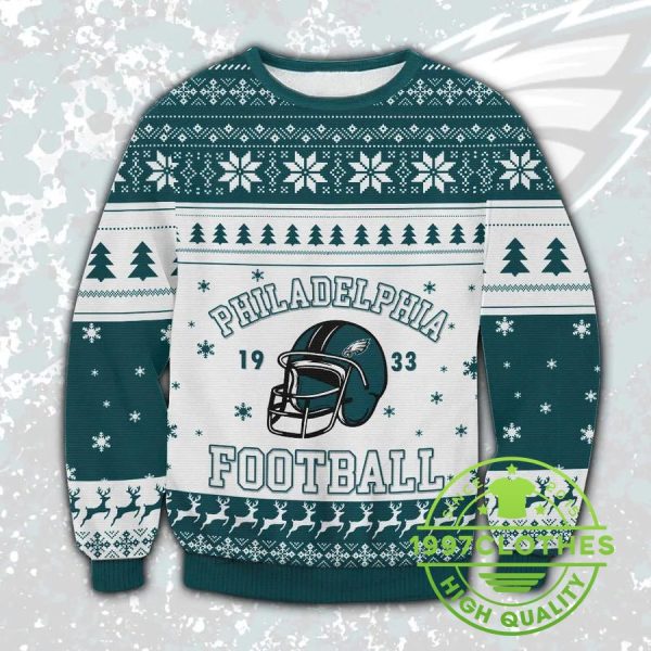 Philadelphia Eagles Football 1933 Ugly Christmas Sweater, Philadelphia Eagles Ugly Sweater, NFL Ugly Sweater