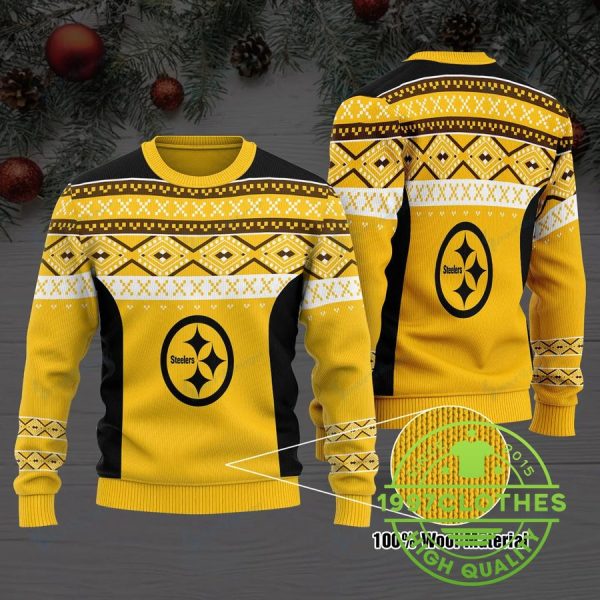 Pittsburgh Steelers Christmas Ugly Sweater, Pittsburgh Steelers Ugly Sweater, NFL Ugly Sweater