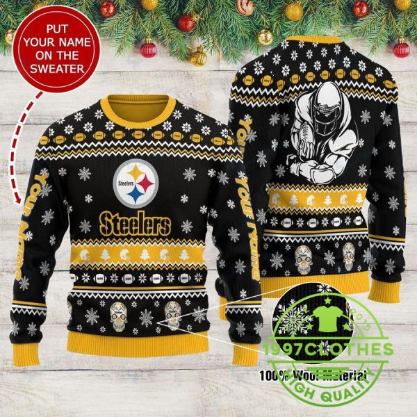 Pittsburgh Steelers Personalized Ugy Christmas Sweater, Pittsburgh Steelers Ugly Sweater, NFL Ugly Sweater