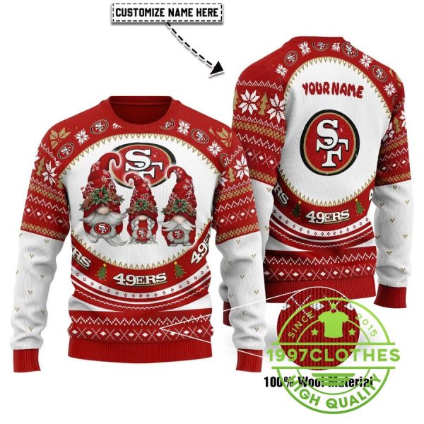 San Francisco 49ers Christmas Gomes Custom Ugly Christmas Sweater, San Francisco 49ers Ugly Sweater, NFL Ugly Sweater