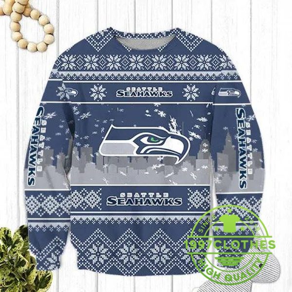 Seattle Seahawks Ugly Christmas Sweater, Seattle Seahawks Ugly Sweater, NFL Ugly Sweater