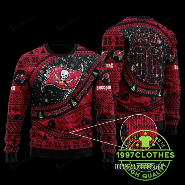 Tampa Bay Buccaneers Customs Ugly Christmas Sweater, Tampa Bay Buccaneers Ugly Sweater, NFL Ugly Sweater