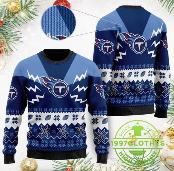 Tennessee Titans NFL Christmas Ugly Sweater, Tennessee Titans Ugly Sweater, NFL Ugly Sweater