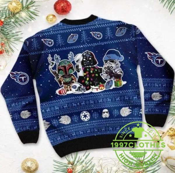 Tennessee Titans Star Wars Ugly Christmas Sweater, Tennessee Titans Ugly Sweater, NFL Ugly Sweater