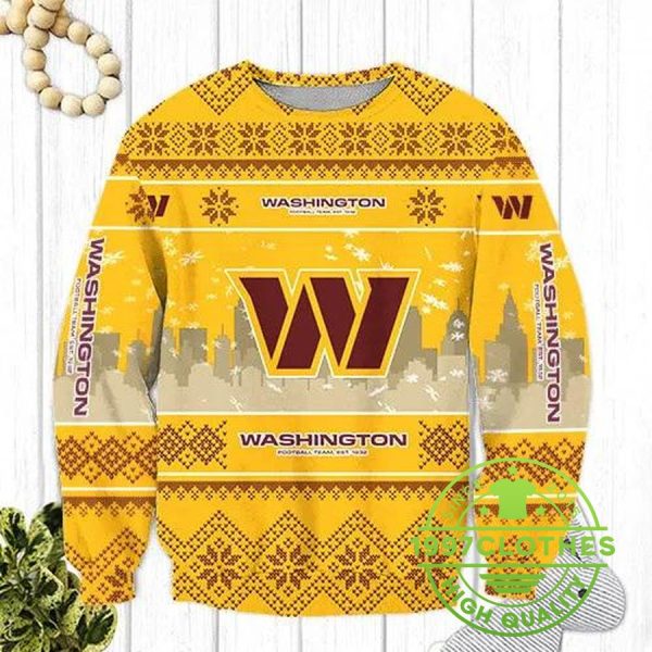 Washington Commanders Ugly Christmas Sweater, Washington Commanders Ugly Sweater, NFL Ugly Sweater