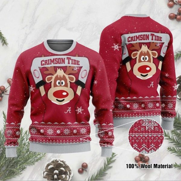 Alabama Crimson Tide Funny Ugly Christmas Sweater, Alabama Crimson Tide Christmas Sweater, NCAA Christmas Sweater